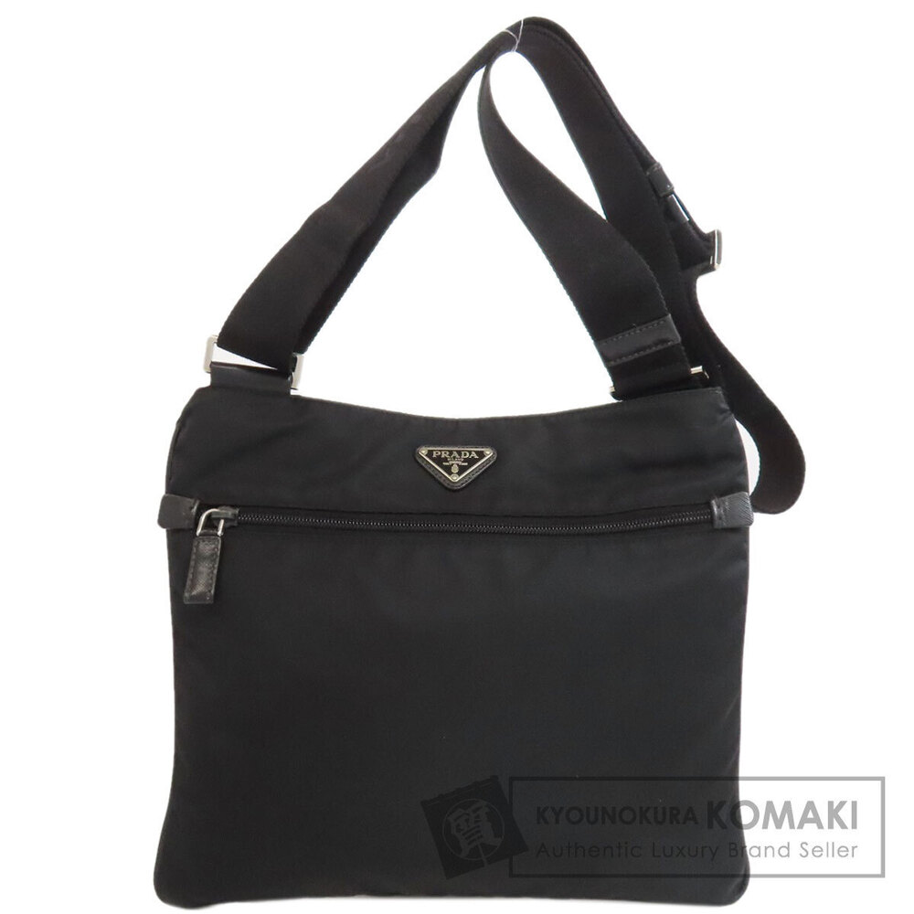 Prada Logo Crossbody Messenger Bag Black